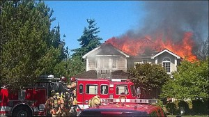 Firefighters responded to a fireworks-related house fire on Fourth of July. While battling the fire