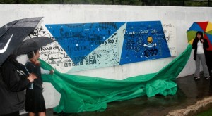 Student artists representing every high school in Federal Way joined Mayor Jim Ferrell and other city leaders in the rain to unveil a series of 10 large murals at Town Square Park on Wednesday.