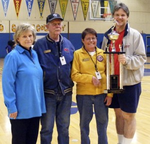 Pictured: Federal Way City Councilwoman Linda Kochmar; FW Lions president Roger Hershey; Lions member Carolyn Harestad; Fire Chief Al Church.