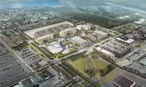 A 3D model of the potential plan for the 7.48 acre site where a Target once was. The city of Federal Way purchased the property on Tuesday for $8.2 million.