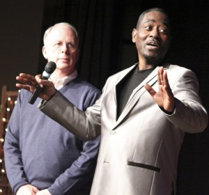 Nandell Palmer introduces Federal Way Mayor Skip Priest during the I Celebrate You event held in November 2011.