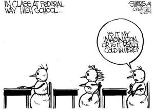 Freezing students at Federal Way High School