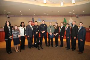 Police Chief Andy Hwang presented the Police Chief’s Citation to Crestwood Animal Hospital on Tuesday.