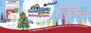 A flier for Wild Waves Theme Park's Holiday with Lights.