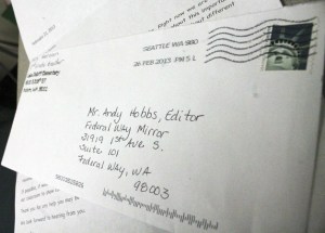 Second-graders at Lake Dolloff Elementary School sent this letter to Mirror editor Andy Hobbs.