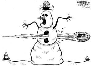 Frigid football: Seahawks vs. Vikins | Cartoon