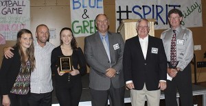 The Federal Way Athletic Hall of Fame welcomed five new members Thursday at the Great Hall at Todd Beamer High School. Pictured are Jean Licari's daughters