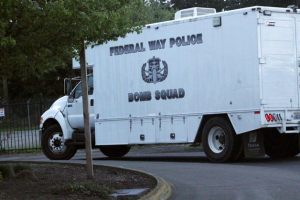 A Federal Way bomb squad determined a package found outside of Todd Beamer High School on Wednesday afternoon was not an explosive device.