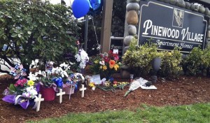 The shooting occurred about 9:30 p.m. April 21 at the Pinewood Village Apartments