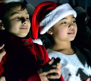 Youngsters celebrate the holiday spirit during Federal Way's annual tree lighting event on Dec. 4 at Wild Waves.