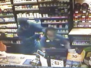 Surveillance video of a suspect in an armed robbery Sept. 19 in Federal Way.