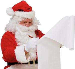 Santa checking his list.