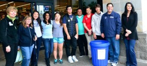 Federal Way Mayor Jim Ferrell (second from right) and City Council members join students during the Mayor's Day of Concern for the Hungry on Saturday.