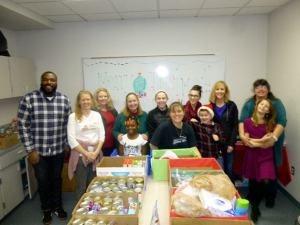 Enterprise Elementary's 'elf crew' collected donations for 36 families during the annual Families Helping Families program.