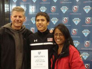 Federal Way native J.R. Celski (center)