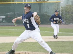 Todd Beamer High School junior Kelvin Ketchum throws a pitch during Friday night’s South Puget Sound League Tournament game against the Tahoma Bears at Kent-Memorial Field. Tahoma beat the Titans