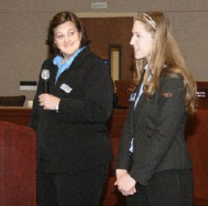 Human services manager Lynnette Hynden introduces the city’s new Hispanic liaison