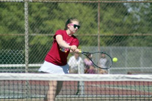 Thomas Jefferson’s Erica Dillard during the South Puget Sound League Central tournament on May 6 at Thomas Jefferson High School. She secured the third seed for the West Central District singles tournament. TERRENCE HILL