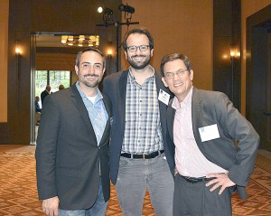 Keith Schipper (middle) poses with candidates Guy Palumbo and Mark Miloscia (right) during last week’s travel. Photo courtesy of the Association of Washington Business
