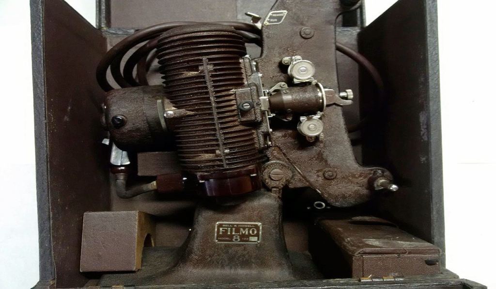 An antique movie camera. Courtesy of Washington State Patrol