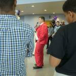 A student participant joined other peers on stage to talk about what a being a man means to him. Courtesy of An Vuong Nguyen