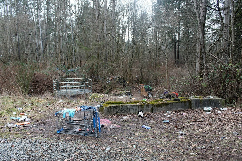 The entrance of the homeless encampment. RAECHEL DAWSON, the Mirror