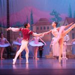 Top, the Sugar Plum and Cavalier during Act II of the Tacoma City Ballet&rsquo;s &ldquo;The Nutcracker & The Tale of The Hard Nut&rdquo; this December. Left, Act I, the party scene. Courtesy of Tacoma City Ballet