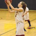 Jefferson sophomore Isis Crew shoots from behind 3-point range. Photo courtesy of Richard Balster