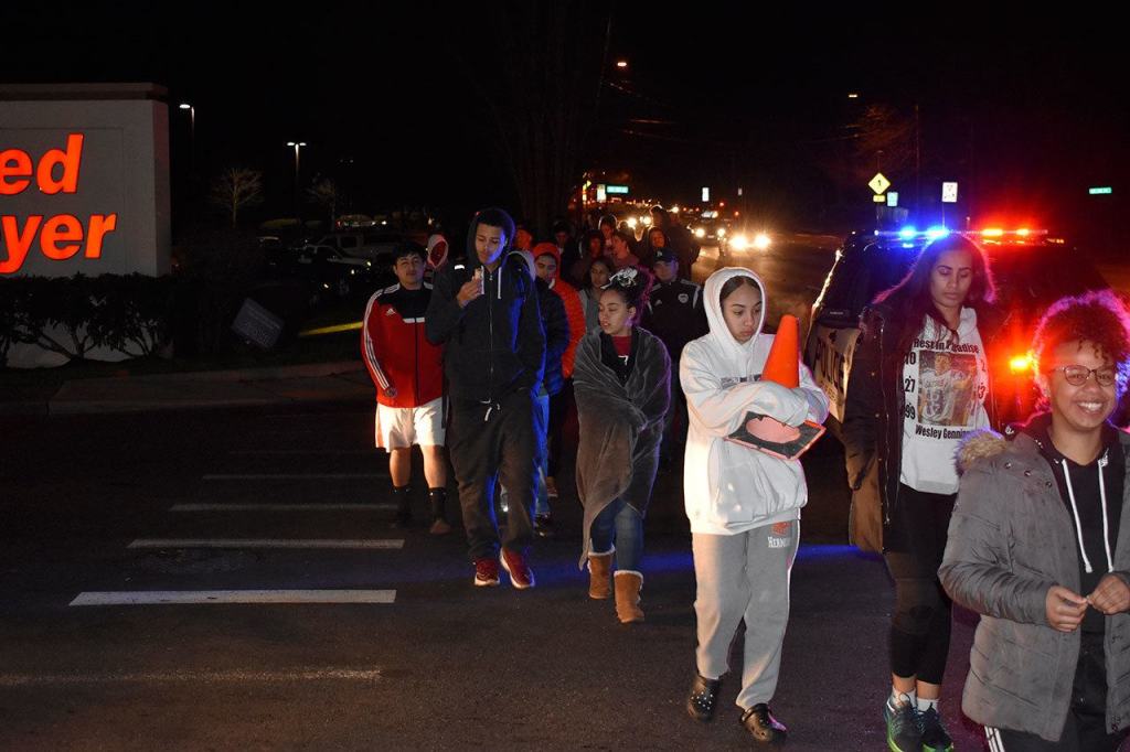 Federal Way police escorted the peace walk. RAECHEL DAWSON, the Mirror