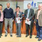 Federal Way Public Schools was recently awarded a gold star by Gov. Jay Inslee, recognizing the district for its work to encourage eligible eighth-graders to sign up for College Bound. From left, Federal Way Public Schools Superintendent Dr. Tammy Campbell, David Stone, Deputy Superintendent Dr. Dani Pfeiffer, Vince Blauser and Board President Geoffery McAnalloy. Contributed photo