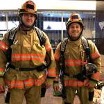 South King Fire and Rescue firefighters prepare to climb 69 floors of the Columbia Tower in Seattle for the annual Firefighter Stairclimb fundraiser. Courtesy of South King Fire and Rescue