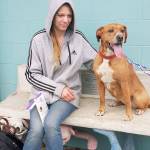 April Arne, a homeless resident in Federal Way, and her dog, Sikaya, reunite at the Tacoma Humane Society. Sikaya ran off after getting spooked from a verbal argument and was taken to the animal shelter. With the help of city officials, city staff and day center volunteers, Arne was able to get her beloved pet and therapy dog back. Contributed photo