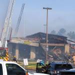 South King Fire & Rescue firefighters responded to a fire that destroyed nine businesses at Center Plaza across from The Commons mall early Sunday morning. Courtesy of Shelley Pauls