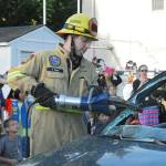 A South King County Fire & Rescue firefighter demonstrates how the &ldquo;jaws of life&rdquo; are used during a previous SKFR&rsquo;s annual open house. This year&rsquo;s open house is from 5 p.m. to 8 p.m. Thursday at Fire Station 62, 31617 First Ave. S. Contributed photo