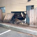 Damage reached at least 10 feet deep after a driver drove into a church building on Sunday. Courtesy of South King Fire and Rescue