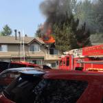 South King Fire and Rescue responded to the blaze shortly before 2 p.m. Aug. 9 at Arcadia Townhomes at 1300 SW Campus Drive. Photo courtesy of South King Fire and Rescue