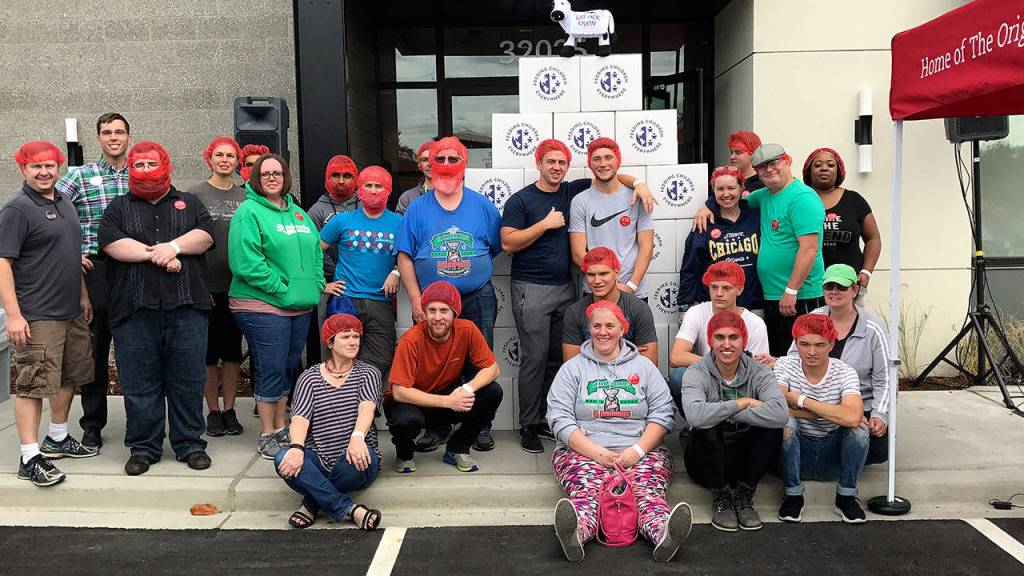 Campers put together 10,000 soup meals for local charities Wednesday at the new Federal Way Chick-fil-A, 32025 Pacific Highway S. The restaurant officially opens its doors to the public at 6:30 p.m. Thursday, Sept. 14. Photos by Andy Hobbs, the Mirror