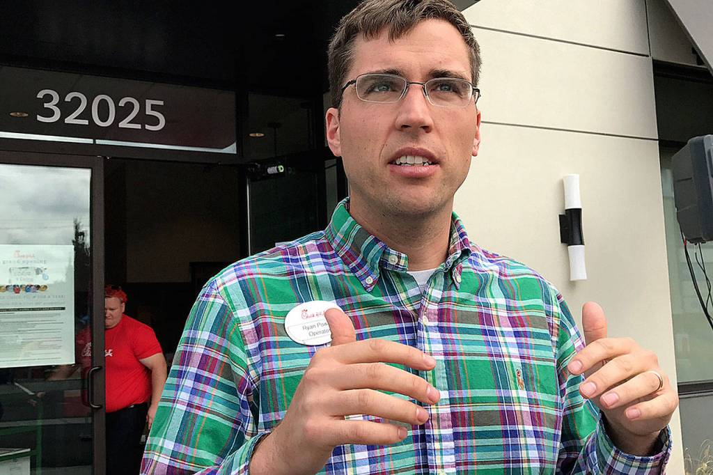 Federal Way Chick-fil-A operator Ryan Powell says the new restaurant, which officially opens Sept. 14, will bring 90-100 jobs to the community. Photos by Andy Hobbs, the Mirror