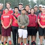 The Thomas Jefferson tennis team claimed the league championship Oct. 6 in a 3-2 nail-biter against Auburn-Riverside. The Raiders begin district competition Friday, Oct. 13. Courtesy Richard Balster