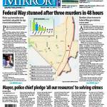 The Federal Way Mirror received 27 total awards in the 2017 Washington Newspaper Publishers Association newspaper contest, including a first-place finish in best front page design for the May 16, 2016, issue, which was created by creative artist Marcie Shannon.