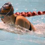 Decatur freshman Lilly Tucker competes in the 100-yard breaststroke at the 4A state swim tournament, Nov. 11 at the Weyerhaeuser King County Aquatic Center. Tucker placed seventh in the state in the event, finishing in 1 minute, 8.11 seconds. Courtesy Tracy Arnold