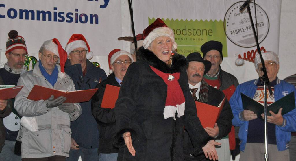 The Harmony Kings serenade the crowd with holiday favorites during the tree lighting ceremony. Heidi Sanders
