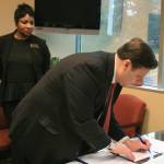 Federal Way Mayor Jim Ferrell and Federal Way Public Schools Superintendent Tammy Campbell were two respresentatives to sign a memorandum of understanding in support of opening a higher learning education center in Federal Way in January. Mirror file photo