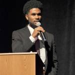 Federal Way City Councilman Jesse Johnson speaks during the event. Heidi Sanders, the Mirror