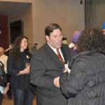 Mayor Jim Ferrell greets community members after his State of the City address on Monday. HEIDI SANDERS, the Mirror