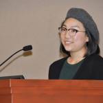 Lia Lee tells the Federal Way City Council about the role Centerstage Theatre has in the development of actors, including herself, during Tuesdays council meeting. City staff has recommended not renewing the citys contract with Centerstage to operate the Knutzen Family Theatre. HEIDI JACOBS, the Mirror