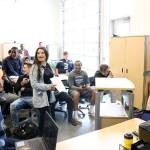 Students in Sean Moores class at Federal Way High School chat with Russell Wilson via video on June 8. Moores class won the chat through a computer coding challenge. Courtesy FWPS