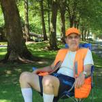 From April to August, Yee sits near a duck crossing sign next to the apartments to make sure the baby geese and ducklings can cross safely. HALEY DONWERTH, the Mirror