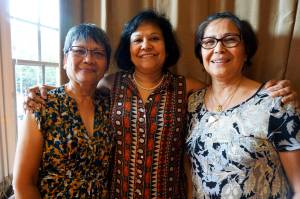 Velma Veloria, Sutapa Basu, and Emma Catague (left to right) have worked to spread labor trafficking awareness over the past two decades. Photo by Melissa Hellmann