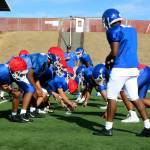 The 4A high school football season begins this week. The Federal Way High School Eagles, shown practicing Wednesday, battle the Thomas Jefferson Raiders at 7 p.m. Friday, Aug. 31. Photo by Olivia Sullivan, the Mirror